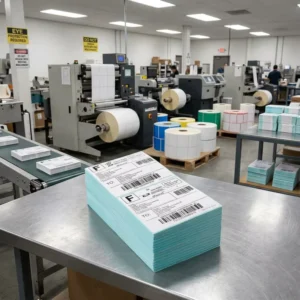 Reusable 4×6 Waterproof Adhesive Thermal Shipping Labels for Supermarket and Grocery Packaging