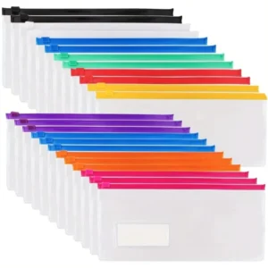 Reusable Clear PVC A6 A4 A5 Poly Zip Pencil Case Bag Waterproof Zipper Closure