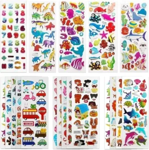 Reusable Cute Cartoon 3D Bubble Mini PVC Adhesive Stickers for Kids