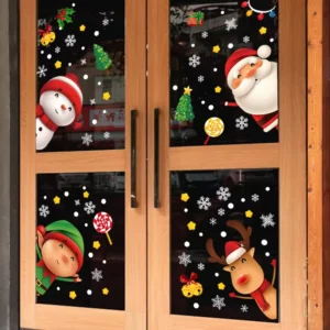 Reusable Electrostatic Christmas Window Clings for Glass, Double-Sided, Removable Home Decoration Decals
