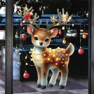 Reusable Electrostatic Christmas Window Sticker for Glass, Double-Sided, Detachable Home Decoration Decal