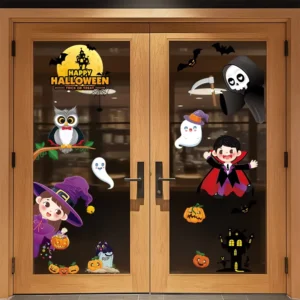 Reusable Halloween Door and Window Stickers for Party and Festive Decoration