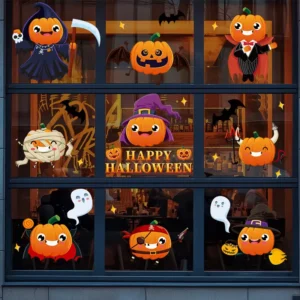 Reusable Halloween Glass Stickers for Party Window Decorations