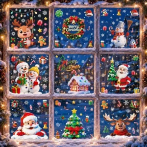Reusable Removable Static Glass Window Clings with No Adhesive for Home Decor