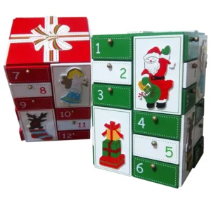 Reusable Wooden Gift Packaging Christmas Countdown Blind Box Custom 24 Days Advent Calendar