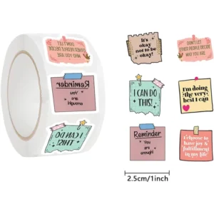 Reward Incentive Self-Adhesive Sticker Labels Roll with Inspirational Phrases and Encouragement Quotes for Kids
