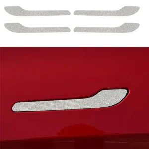 Rhinestone Decorative Mirror Door Handle Strip Stickers for EV Model 3 Y