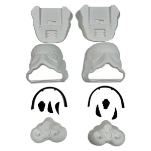 Robot Mask Plastic Prototype Parts, Resin Print Parts, SLA 3D Printing and Electroplating Service, 3D Model