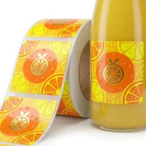 Roll Labels for Wine and Beverages Waterproof Adhesive Stickers Personalized Printing with Logo Gold Foil