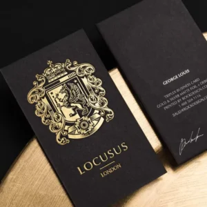 Rose Gold Foil Metal Business Cards, Black Paper, Custom Printing
