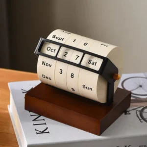 Rotating Large Aluminum Alloy Perpetual Calendar Minimalist Modern Desktop Decoration