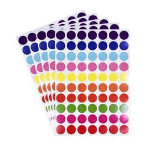 Round Color Coding Self-Adhesive Copperplate Circle Dot Stickers for Candles