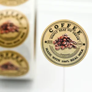 Round Eco-Friendly Ice Cream Adhesive Labels for Food Containers