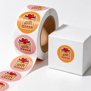Round Gift Box Sealing Sticker Roll Cute Cartoon Thank You Adhesive Labels for Gift Bags and Boxes