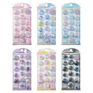 Round Shaker Epoxy Stickers 6 Pastel Color Sets Cute Animal Star Clear 3D Gloss Puffy Decals Journal Phone Cup DIY Decor