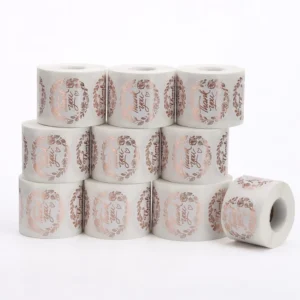 Round Sticker Manufacturer Custom Vinyl Pink Foil Label Stickers Waterproof Oilproof Eco-Friendly Packaging