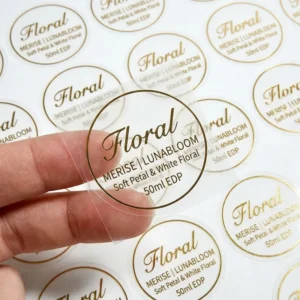 Round Transparent Custom Logo Stickers on Roll for Packaging