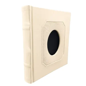 Rustic Floral Embossed PU Leather Photo Album Custom Oval Window Photographer Delivery Book for 6×8 4×6 Wedding Photos