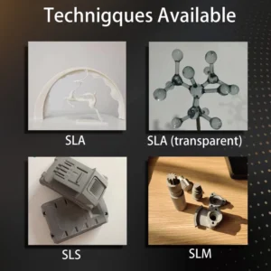 SLA 3D Printing Prototype Service Low Volume MOQ 1 Pcs Polished Surface Treatments STL Supported High Precision
