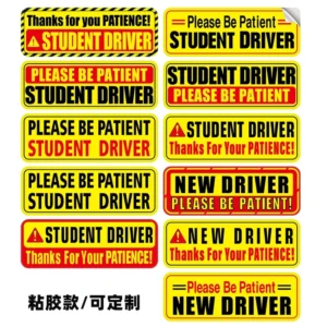 Safety Warning Reflective Please Be Patient Student Driver Sticker New Driver Sticker for Car