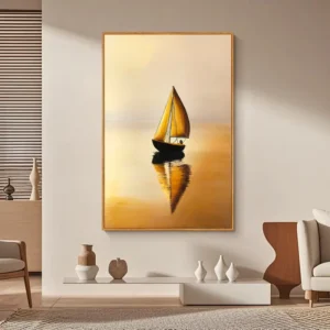 Sailboat Element Minimalist Abstract Art Poster Painting Modern Living Room Home Decoration Hand painted Canvas Art Wall Mural