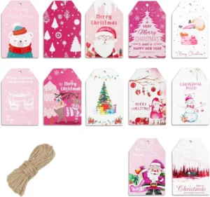 Santa Claus Snowman Bear Gift Tags Handwriting Gift Box Christmas Tree Decor Xmas Labels