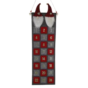 Santa-Shaped Felt Advent Calendar Door and Christmas Tree Hanging Decoration