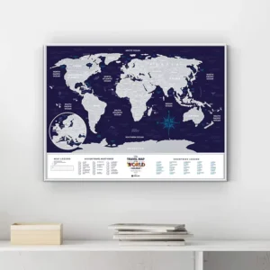 Scratch-Off Colourful World Map Poster with Paper Tube, Custom Offset Printed Kraft Paper or Cardboard