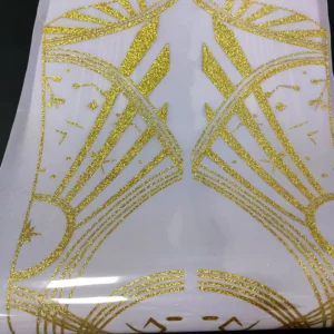Screen-Printed Heat Transfer Stickers for T-Shirts, Gold Transfer