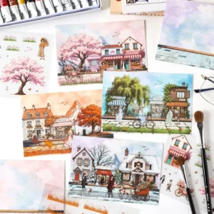 Seasonal Decorative Stickers for Landscape Notebooks