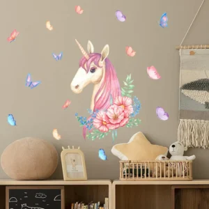 Self-Adhesive Cartoon Rainbow Wall Stickers for Baby and Kids Bedrooms