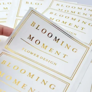 Self-Adhesive Clear Reusable Gold Foil Stickers Transparent Logo Labels