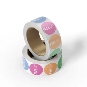 Self Adhesive Custom Printed Free Gift Promotional Packaging Labels Cute Cartoon Stickers Roll Bulk for Small Business
