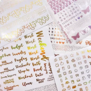 Self-Adhesive Paper PVC Stickers Transparent Waterproof Labels for Planners Custom Logo Decorative Irregular