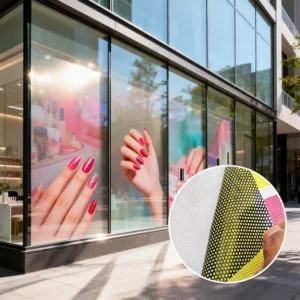 Self Adhesive See Through Window Sticker for Glass Advertising Privacy Perforated Vinyl Film Protection One Way Vision Sticker