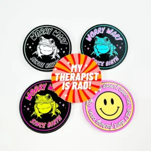 Self-Adhesive UV-Resistant Waterproof White Vinyl Labels Cartoon Design Die-Cut Custom Business Logo Stickers