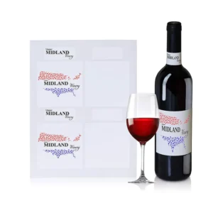Self-Adhesive Vodka Wine Bottle Label, Matte Texture Paper, Gold Foil, Round Die-Cut Vinyl Sticker