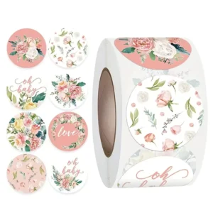 Self-Adhesive Waterproof Flower Decorative Sticker for Gift Packaging Box Party Personal Accessories