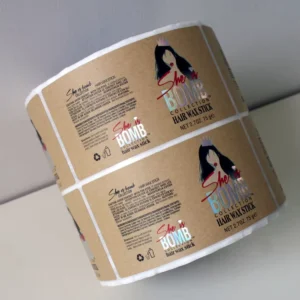 Self-Adhesive Waterproof Kraft Paper Labels for Packaging, Custom Logo, Offset/UV Printing