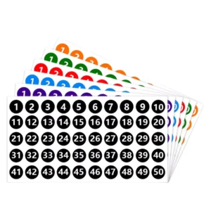 Self-Adhesive Waterproof PVC Multicolor Customizable Number Stickers for Inventory Classification