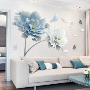 Self-Adhesive Waterproof Vinyl 3D Flower Wall Sticker