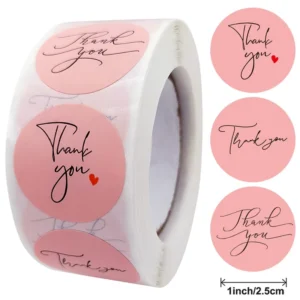 Self-Sealing Paper Thank You Stickers for Small Business