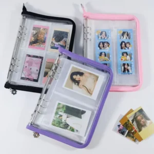 Set of 1 Korean-style A5 Instant Photo Album with Edged Zipper and 6 Glittering Holes