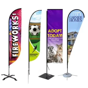 Short Turnaround Time Stable Quality Business Ad Banner Promotional Feather Teardrop Beach Flags Banners Strong Wind Resistance