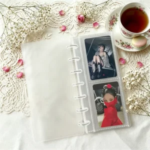 Side-Loading 3-Inch Photocard Binder, 2/3-Pocket Vertical Card Protector, Discbound K-pop Binder