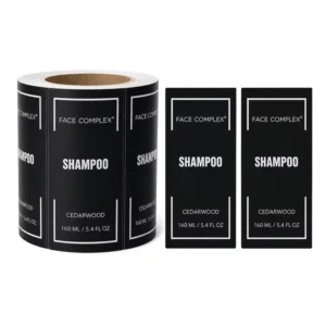 Silver Metallic Hot-Stamped Matte Foil Adhesive Labels Oil-Resistant Vinyl Waterproof Cosmetic Use