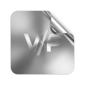 Silver Metallic PVC Sticker Printed Foil Label Matte Glossy Adhesive Waterproof UV-Resistant
