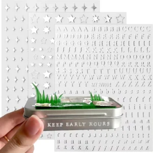 Silver Star 3D Alphabet Self-Adhesive Stickers, Small DIY Decorative