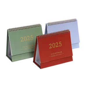Simple Paperboard Spiral-Binding Ring Desk Calendar