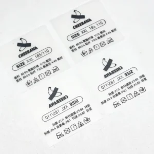 Single-Sided 3D Transparent PVC Care Label UV Transfer Sticker, Waterproof, for Garments